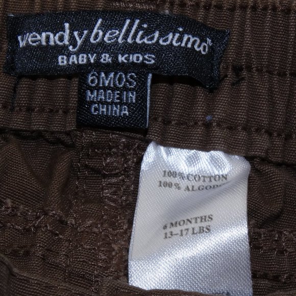 Wendy Bellissimo Baby & Kids 6M Brown Cargo Pants - Picture 3 of 4